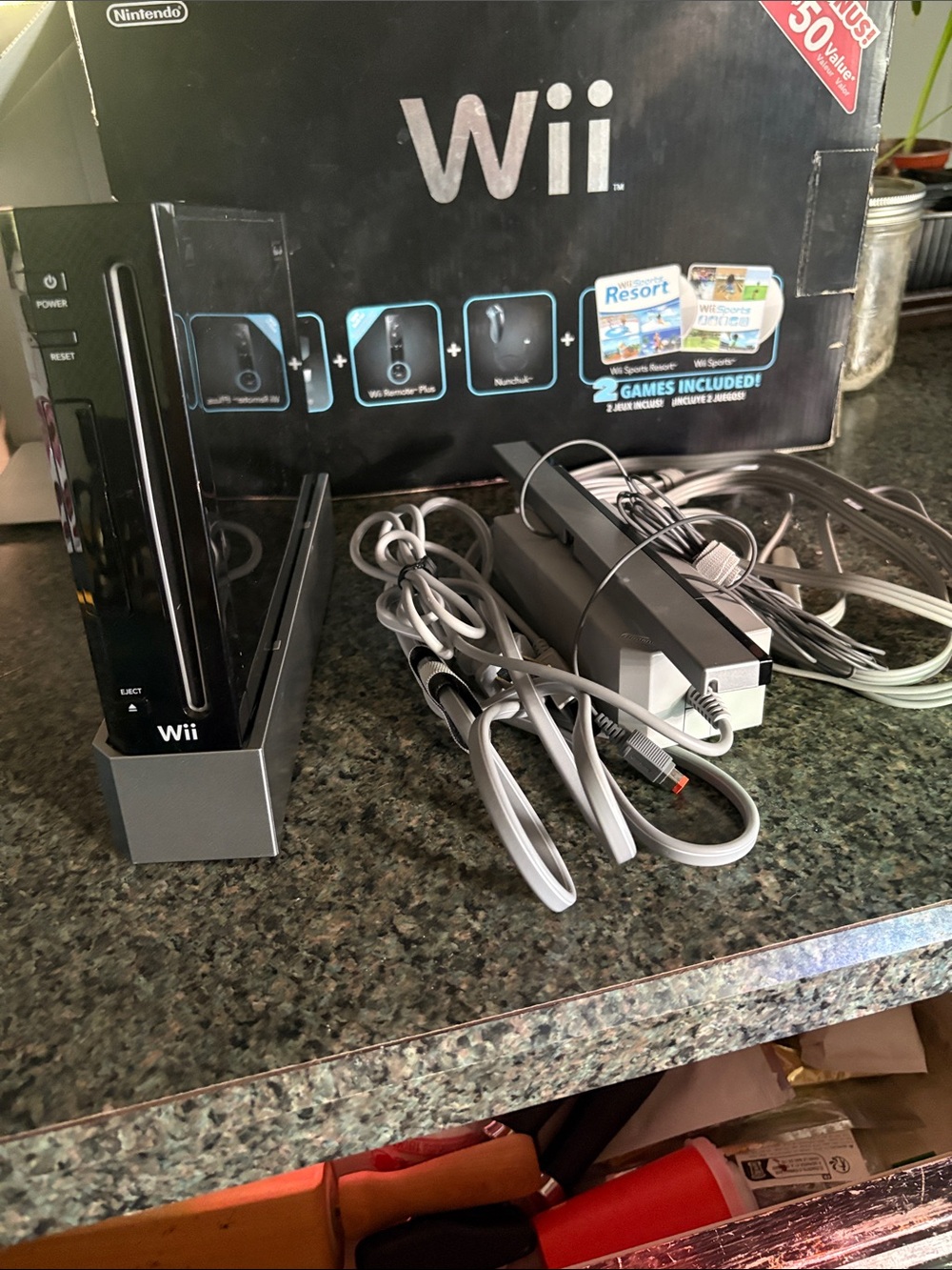 Nintendo Wii Console Bundle - Black and Silver